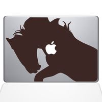 The Decal Guru 0156-MAC-13A-BRO War Horse Vinyl Sticker, 13" Macbook Air, Brown