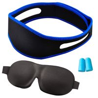 Anti Snoring Chin Strap with 3D Sleep-mask, and Earplugs