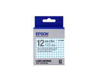 Epson LabelWorks Standard LK (Replaces LC) Tape Cartridge ~1/2" Gray on Blue Plaid (LK-4CAY) - for use with LabelWorks LW-300, LW-400, LW-600P and LW-700 Label Printers