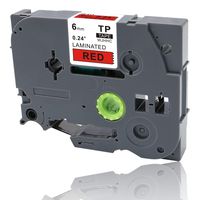 WJHHC 1PK Compatible with Brother P-Touch Black Red TZ 411 Tze-411 TZe 411 Laminated Tape PT-D450 PTD210 PT 1290 PT 1890 Ribbon Printer 8m (26.2ft) 6mm (1/4 inch)