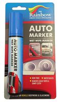 Car Paint Marker Pens Auto Writer Blue - Wide Tip - All Surfaces, Windows, Glass, Tire, Metal - Any Automobile, Truck or Bicycle, Water Based Wet Erase Removable Markers Pen