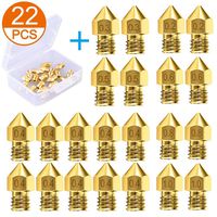 AJSPOW 22PCS 3D Printer Extruder Nozzles 0.2mm 0.3mm 0.4mm 0.5mm 0.6mm 0.8mm 1.0mm for Anet A8 Makerbot MK8 Creality CR-10 10S S4 S5 Ender 3 3Pro 5 with Free Storage Box
