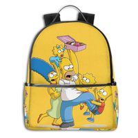 Qmad Youth Happiness Simpsons Black-edged Multifunctional Full Print Bag For Outdoor Activities