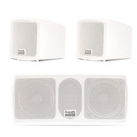 Acoustic Audio AA321W and AA32CW Mountable Indoor Speakers Home Theater 3 Speaker Set