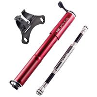 Pro Bike Tool Mini Bike Pump with Gauge, Presta and Schrader Valve Compatible Bicycle Tire Pump for Road, Mountain and BMX Bikes, High Pressure 120 Psi, Mount Kit