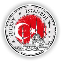 Turkey Istanbul Vinyl Sticker Round Flag for Laptop Book Fridge Guitar Motorcycle Helmet Toolbox Door Luggage Cases
