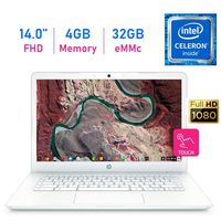 HP Chromebook 14-inch Touchscreen (1920x1080) FHD IPS WLED-Backlit Display Laptop PC, Intel Dual Core Celeron N3350 up to 2.4GHz, 4GB LPDDR4 RAM, 32GB eMMC, B&O Play, Webcam, Bluetooth, Chrome OS