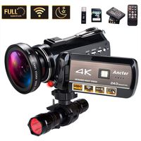 4K Wifi Full Spectrum Camcorders, Ultra HD Infrared Night Vision Paranormal Investigation Video Camera with 60fps 24MP 30X Digital Zoom - Ghost Hunting Camera(with 2 batteries, 32GB SD card included)