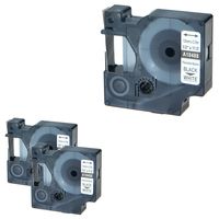 NineLeaf 3 Pack Black on White Flexible Nylon Industrial Label Tape Compatible for Dymo 18488 Rhino 4200 5000 5200 6000 Label Maker (1/2"x11.5ft)