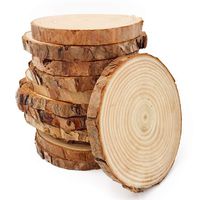 Unfinished Natural Wood Slices 12 Pcs 3.5-4 inch Craft Wood kit Circles Crafts Christmas Ornaments DIY Crafts with Bark for Crafts by William Craft