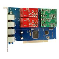 FXS FXO Card with 2 FXO + 2 FXS Ports,Quad Span Analog Card Supports Freepbx Elastix PCI Card