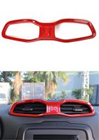 Dwindish Red ABS Interior Central Air Condition Ring Bezel Kits Vent Frame Cover Trim For Jeep Renegade 2015 Up