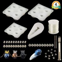 4PCS Skull Resin Molds, LET'S RESIN Epoxy Resin Silicone Molds-2PCS Large and 1PCS Small Skull Resin Molds + 1Pcs Crow Resin Molds with Accessories for Resin Bracelet, Jewelry Crafts Making DIY