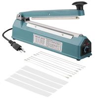 8 Inch Impulse Heat Sealer with 9 Heating Wire, Handheld Impulse Bag Heat Sealer Packaging for Self Sealing Plastic Poly Cellophane Mylar Shrink Wrap Clip Bags