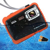ISHARE Kids Camera, 12MP 1080P Waterproof Digital Camera with 2" LCD, 8X Digital Zoom, Flash and Mic for Kids Girls Boys（Black & 2×Batteries）...