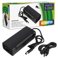 Xbox 360 E Power Supply, Compatible with Xbox 360E Power Adapter, Power Supply Cord AC Adapter Replacement Charger for Xbox 360 E, 100-240V Auto Voltage (Black)