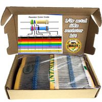 Ltvystore 1280pcs 64 Values 1 ohm - 10M ohm 1/4W Metal Film Resistors Assortment Kit Assorted Set