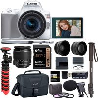 Canon SL3 18-55mm is STM DSLR Camera Kit, Tabletop Tripod, Lexar 64GB U3 Memory Card, Microphone, Filters, Lens Attachments and More