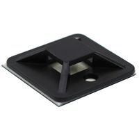 200 Adhesive-Backed Zip Tie Anchors by APTronix. Heavy Duty Professional Grade, UV Black Cable Tie Base: 1.125 x 1.125 Inch, Screw Hole Anchor Provides Additional Strength. XGA Anchors (L, Black)