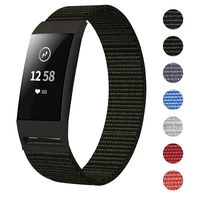 HAPAW Nylon Bands Compatible with Fitbit Charge 3, Soft Adjustable Breathable Sport Replacement Band Accessories Wristband Women Man for Charge 3 / Charge 3 SE Watch