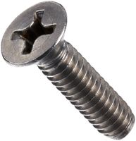 Stainless Steel Machine Screw, Plain Finish, Flat Head, Phillips Drive, 1/8" Length, #4-40 Threads (Pack of 100)