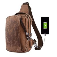 Canvas Sling Bag Pack, Anti-theft Sling Bags for Men Women, Vintage Style Crossbody Backpack Casual Daypack