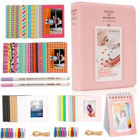 Alohallo Photo Album Accessories Bundles Set for Fujifilm Instax Mini 7s 8 8+ 9 25 50s 70 90, Polaroid Snap PIC-300, HP Sprocket, Kodak Mini 3-Inch Film - Pink