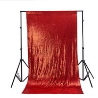 Zdada Red 4FTX7.5FT-Sequin Backdrop-Curtain,Red Sequin Photography Curtain for Christmas Decoration