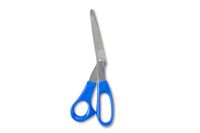 Charles Leonard 12 Pairs Stainless Steel Shears, 8 1/2 Inches, Bent, Blue Handle, Each in Individual Sheath, 12-Pack (75812)