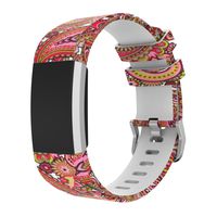 MoreToys Silicone Adjustable Replacement Accessory Sport Watch Band Wrist Strap Bracelet for Fitbit Charge 2 Fitness Wristband (B)