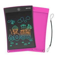 NEWYES 8.5 Inches Colorful Doodle Board for Toddlers LCD Screen Writing Tablet with Lock Function Magnetic Drawing Board Erasable Doodles Notepad for Girls Kids Ages 3+ Pink with Lanyard