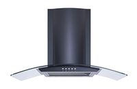 Winflo New 30" Convertible Wall Mount Range Hood in Black with Black Aluminum Mesh filter, Ultra bright LED lights and Push Button 3 Speed Control