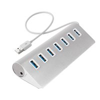 USB 3.0 HUB 7 Port ONEVER High Speed Splitter USB Powered Aluminum Adapter for Macbook PC Laptop Silver