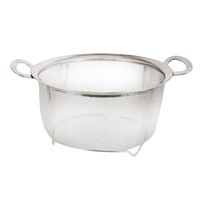 U.S. Kitchen Supply 3 Quart Stainless Steel Mesh Net Strainer Basket with a Wide Rim, Resting Feet and Handles - Colander to Strain, Rinse, Fry, Steam or Cook Vegetables & Pasta