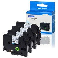SuperInk 4 Pack Compatible for P-Touch TZ TZe TZe-231 TZ-231 Label Tape for PT-D210 PT-H100 PT-D400AD PT-P700 PTD600 PT-1230PC Labeler 12mm (1/2 Inch) x 8m (26.2 ft) Laminated Black on White