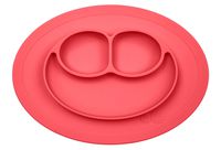 ezpz Mini Mat - One-Piece Silicone placemat + Plate (Coral), One Size