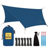 Wise Owl Outfitters Rain Fly Tarp - The WiseFly Premium 11 x 9 ft Waterproof Camping Shelter Canopy - Lightweight Easy Setup for Hammock or Tent Camp Gear - Blue