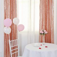 TRLYC Backdrop Curtains Panels for Weddings Sequin Window Drapes (Two Panels,2x8FT,Rose Gold)