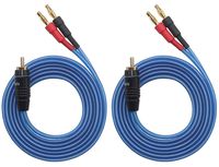 KK Cable Q-P2 18 GAUGE OFC Speaker Wire Pair with RCA Male (White & Red) to 2 Pair Banana (4banana) Plugs, Q-P2 (2M(6.5ft))