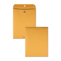 Quality Park 8-3/4" x 11-1/2" Clasp Envelopes, Brown Kraft, Gummed Flap, 100/Box (QUA37787)