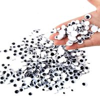 DECORA 500 Pieces 6mm -12mm Black Wiggle Googly Eyes with Self-Adhesive