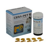 50 x CERA-PET Vet Blood Glucose Strips for Cats & Dogs, Pet Owners and Vet Test Replacement Strips