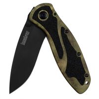 Kershaw Blur Camo Pocket Knife (1670CAMO); 3.4-Inch Drop Point Stainless Steel Folding Blade Includes SpeedSafe Assisted Opening, Liner Lock, Lanyard Hole and Reversible Pocketclip; 3.9 OZ