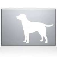 The Decal Guru Labrador Retriever Love Silhouette Decal Vinyl Sticker, 13" MacBook Pro (2015 & Older Models), White (2337-MAC-13P-W)