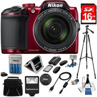 New Nikon COOLPIX B500 16MP 40x Optical Zoom Digital Camera USA in white box promo packaging (Non-Retail) 16GB Bundle includes Camera, Flash, Bag, Card Reader,Wallet, AA Batt+Charger, 50" Tripod+MORE!