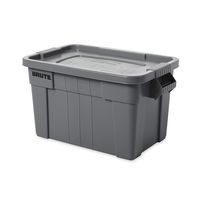 Rubbermaid Commercial Products BRUTE Tote Storage Container with Lid, 20-Gallon, Gray (FG9S3100GRAY)