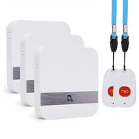 Wireless Caregiver Pager, FullHouse Smart SOS Call Button for Elderly Patient Personal Care in Home Alert System, 500+ Feet Range (2 Call Buttons + 3 Receivers)