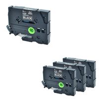 NineLeaf White on Black Ptouch Laminated Label Tape Compatible for Brother TZe-325 0.35'' TZ Tape for PT-D210 PT-H100 PT-H110 PT-1230 PT-P700 PT-D400 PT-D600 Labeler 9mm (3/8") x 8m (26.2') 4 Pack