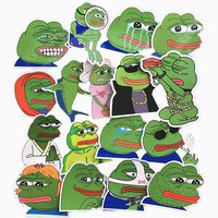 17-Pcs PVC Stickers Vinyl Sad Frog Laptop Car Decals Waterproof Sunlight-Proof Durable for Cars Motorbikes Luggage Skateboard Decor