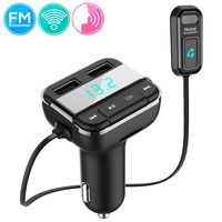 Cigarette Lighter Bluetooth FM Transmitter - Universal Wireless Car Bluetooth Adapter, Music Audio Stereo Radio Receiver w/Mic, Handsfree Calling, Siri/Google Asst, USB, SD Card Slot - Pyle PBT91